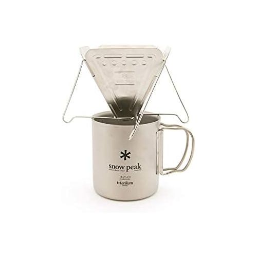  Snow Peak Collapsible Coffee Drip - Compact Camping & Backpacking Gear - Stainless Steel - 4.9 oz