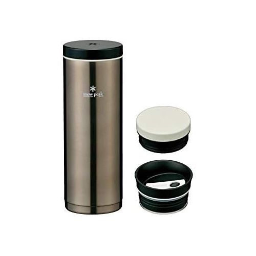  Snow Peak Kanpai Bottle - Sturdy Insulated Bottle for Coffee & Tea - Stainless Steel - 18.3 fl oz - Dark Silver
