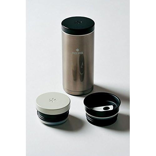  Snow Peak Kanpai Bottle - Sturdy Insulated Bottle for Coffee & Tea - Stainless Steel - 13.2 fl oz - Dark Silver