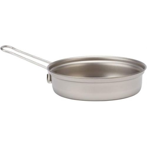  Snow Peak Trek 1400 Camping Cook Set - Durable & Ultralight Titanium Pot & Skillet - 2 Pieces