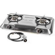 Snow Shop Everything Stainless Steel Portable Propane Lpg Gas Stove Double 2 Burner Cook Top