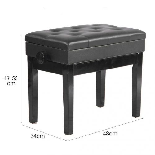  Snow Shop Everything Adjustable Height Padded Seat Piano Bench PU Leather Keyboard Weight Capacity: 300 lbs, Black