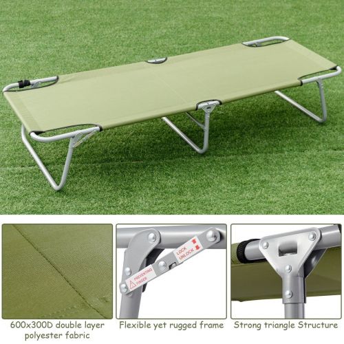  Snow Shop Everything Comfort and Efficiency Portable Foldable Camping Bed Army Military Camping Cot for Those Hitting the Tents Ideal for Family Reunions, Picnics, Camping Trips, Fishing, Buffets or Ba