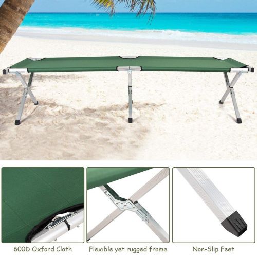  Snow Shop Everything Comfort and Efficiency Portable Foldable Camping Hiking Bed Portable Military Cot with Carrying Bag Ideal for Family Reunions, Picnics, Camping Trips, Fishing, Buffets, and Barbecu