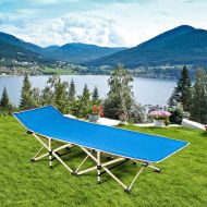 Snow Shop Everything Blue Foldable Camping Bed Portable Cot with Carrying Bag Travel Excellent and Memorable Experience in Hot Summer Days Suitable to Enjoy the Shade and Breeze at the Park, Beach, Poo