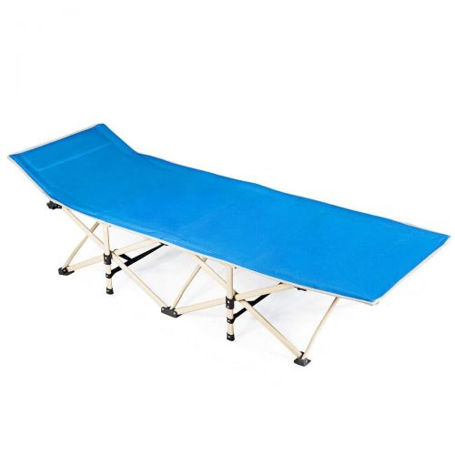  Snow Shop Everything Blue Foldable Camping Bed Portable Cot with Carrying Bag Travel Excellent and Memorable Experience in Hot Summer Days Suitable to Enjoy the Shade and Breeze at the Park, Beach, Poo