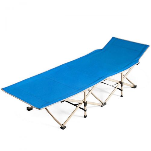  Snow Shop Everything Blue Foldable Camping Bed Portable Cot with Carrying Bag Travel Excellent and Memorable Experience in Hot Summer Days Suitable to Enjoy the Shade and Breeze at the Park, Beach, Poo