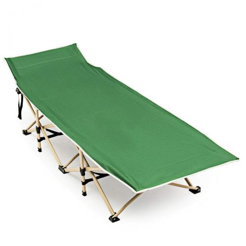  Snow Shop Everything Green Foldable Camping Bed Portable Cot with Carrying Bag Travel Excellent and Memorable Experience in Hot Summer Days Suitable to Enjoy the Shade and Breeze at the Park, Beach, Po