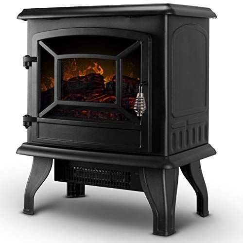  Snow Shop Everything Great for Bedroom, Garage, Kitchen, Living Room, Office, Shop with 17-Inches Freestanding Modern Electric Arched Frame Fireplace Heater Stove 1400w
