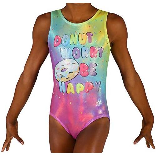  Snowflake Designs Donut Worry, Be Happy Sublimated Gymnastics or Dance Leotard