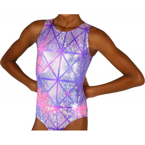  Snowflake Designs Laser Tag Gymnastics or Dance Leotard - Orange or Purple