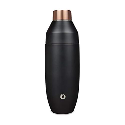  [아마존베스트]SNOWFOX Double Wall Insulated Stainless Steel Cocktail Shaker, 24-Ounce, Black/Gold