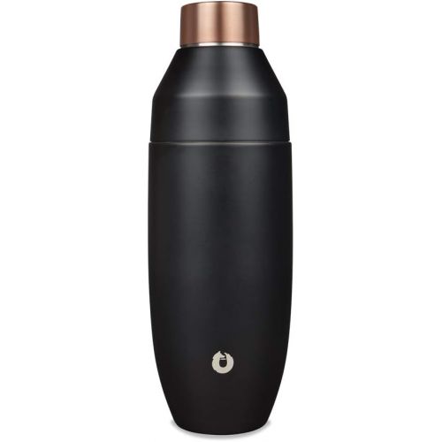  [아마존베스트]SNOWFOX Double Wall Insulated Stainless Steel Cocktail Shaker, 24-Ounce, Black/Gold