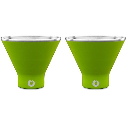  [아마존베스트]SNOWFOX Insulated Stainless Steel Margarita and Martini Cocktail, Glasses, Set of 2, Lime, Set