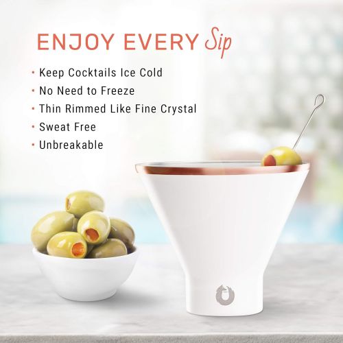  [아마존베스트]SNOWFOX Insulated Stainless Steel Margarita and Martini Cocktail, Glasses, Set of 2, Lime, Set