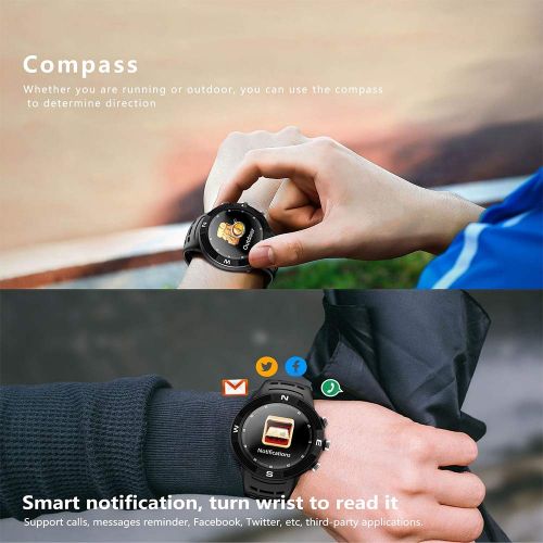  Snowl GPS Fitness Tracker Smart Watch Ip68 Waterproof Heart Rate Monitor Sleep Analysis Step Outdoor Sports Bracelet Compatible Android iOS