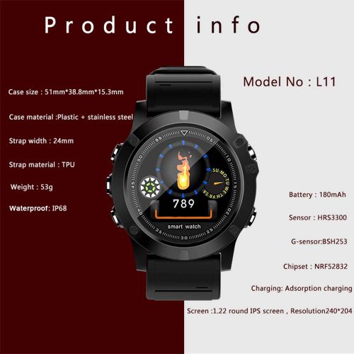  Snowns Outdoor Sports Smart Watch Ip68 Waterproof Heart Rate Blood Pressure Monitor Sleep Analysis Fitness Tracker Watch