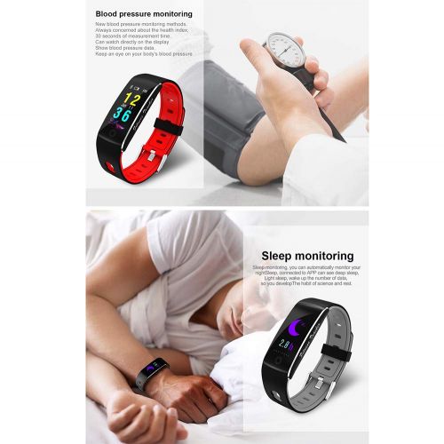  Snowns Fitness Tracker Multifunction Smart Watch Ip68 Waterproof Heart Rate Monitor Sleep Analysis Sedentary Reminder Step Counter Wristband Compatible Android iOS