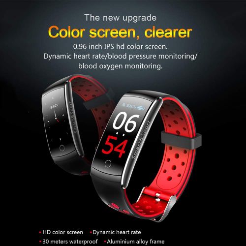  Snowns Fitness Tracker Smart Wristband Heart Rate Sleep Blood Pressure Monitor Pedometer Ip68 Waterproof IPS Screen Sports Watch