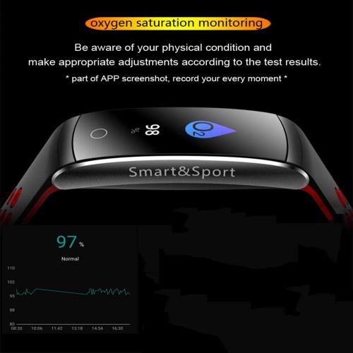  Snowns Fitness Tracker Smart Wristband Heart Rate Sleep Blood Pressure Monitor Pedometer Ip68 Waterproof IPS Screen Sports Watch