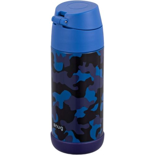  [아마존베스트]Snug Flask for Kids - Vacuum Insulated Water Bottle with Straw (Camo)