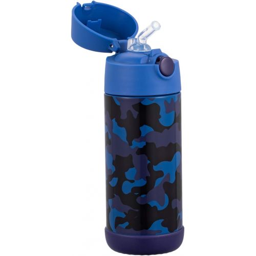  [아마존베스트]Snug Flask for Kids - Vacuum Insulated Water Bottle with Straw (Camo)