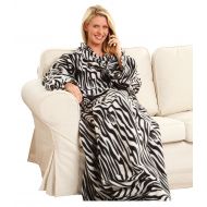 Snuggie Fleece Blanket with Sleeves Zebra