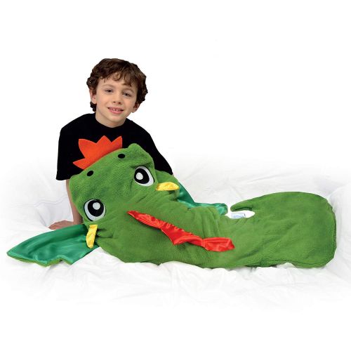  Snuggie Tails Comfy Cozy Super Soft Warm Dragon for Kids (Green), As Seen on TV