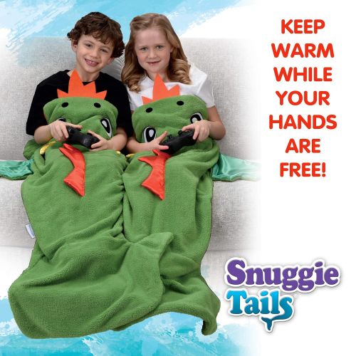  Snuggie Tails Comfy Cozy Super Soft Warm Dragon for Kids (Green), As Seen on TV