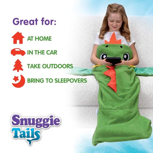  Snuggie Tails Comfy Cozy Super Soft Warm Dragon for Kids (Green), As Seen on TV