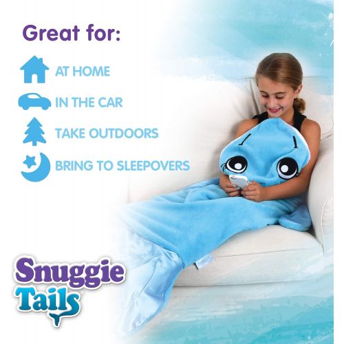  Snuggie Tails Dolphin Blanket- Comfy, Cozy, Super Soft, Warm, All Season, Wearable Blanket for Kids, As Seen on TV