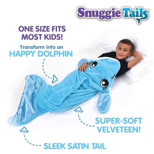  Snuggie Tails Dolphin Blanket- Comfy, Cozy, Super Soft, Warm, All Season, Wearable Blanket for Kids, As Seen on TV