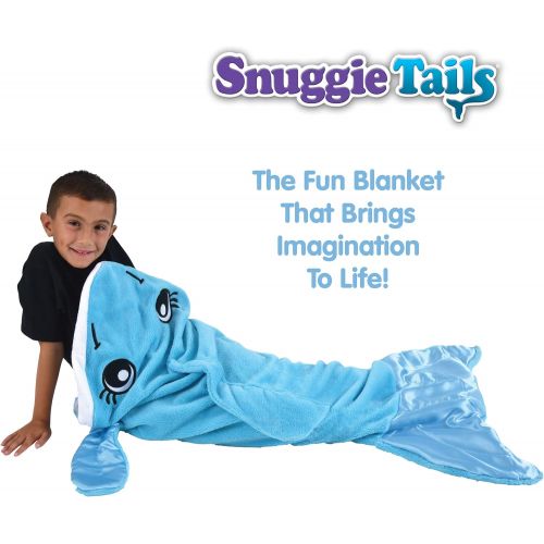  Snuggie Tails Dolphin Blanket- Comfy, Cozy, Super Soft, Warm, All Season, Wearable Blanket for Kids, As Seen on TV