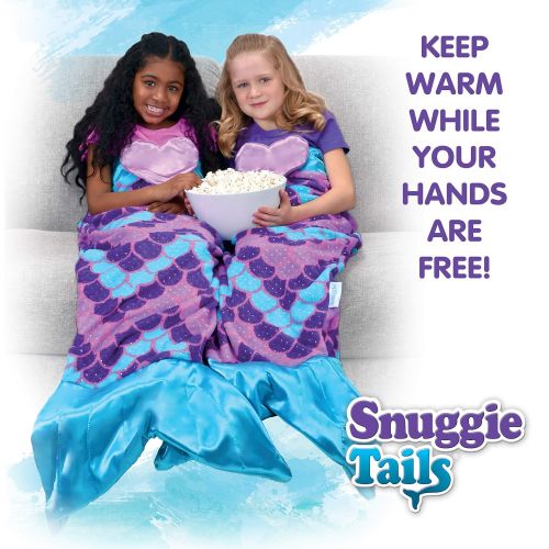  Snuggie Tails Comfy Cozy Super Soft Warm Mermaid Blanket for Kids (Purple), As Seen on TV