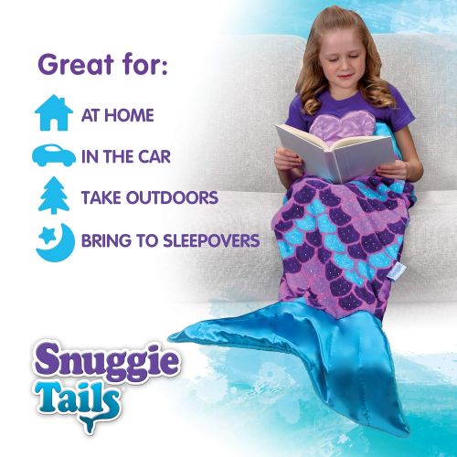  Snuggie Tails Comfy Cozy Super Soft Warm Mermaid Blanket for Kids (Purple), As Seen on TV