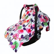 Snuggle Stuffs Baby Minky Velboa Carseat Canopy Carrier Cover (Safari/Hot Pink)