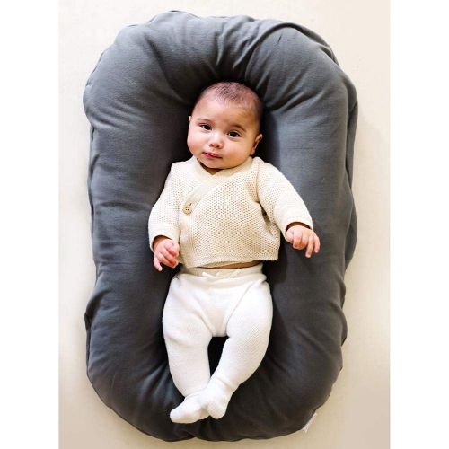  Snuggle me Snuggle Me Organic | Patented Sensory Lounger for Baby | Organic Cotton, Virgin Fiberfill | Bloom