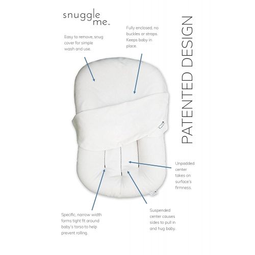 Snuggle me Snuggle Me Organic | Patented Sensory Lounger for Baby | Organic Cotton, Virgin Fiberfill | Bloom