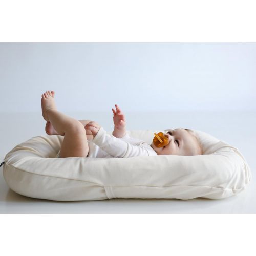  Snuggle me Snuggle Me Organic | Patented Sensory Lounger for Baby | Organic Cotton, Virgin Fiberfill | Bloom