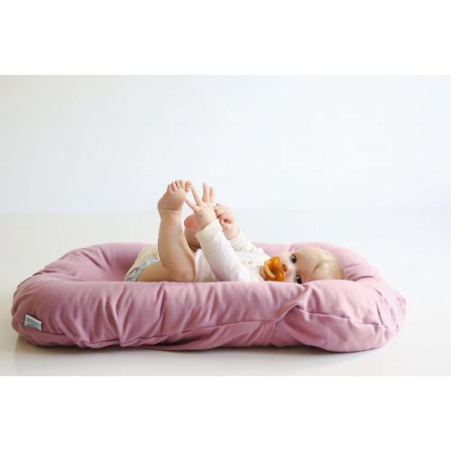  Snuggle me Snuggle Me Organic | Patented Sensory Lounger for Baby | Organic Cotton, Virgin Fiberfill | Bloom