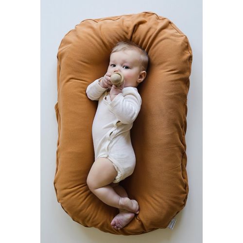  Snuggle me Snuggle Me Organic | Patented Sensory Lounger for Baby | Organic Cotton, Virgin Fiberfill | Bloom