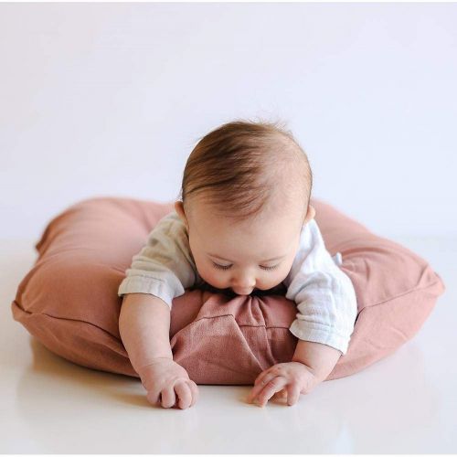  Snuggle me Snuggle Me Organic | Patented Sensory Lounger for Baby | Organic Cotton, Virgin Fiberfill | Linen Collection | Rosewood