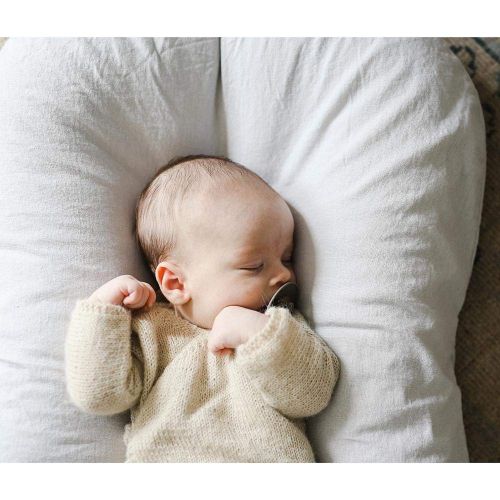  Snuggle me Snuggle Me Organic | Patented Sensory Lounger for Baby | Organic Cotton, Virgin Fiberfill | Linen Collection | Rosewood