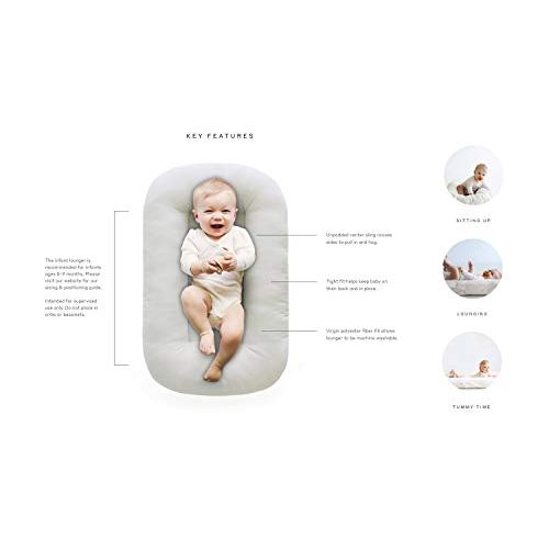  [아마존베스트]Snuggle me Snuggle Me Organic | Patented Sensory Lounger for Baby | Organic Cotton, Virgin Fiberfill | Skye