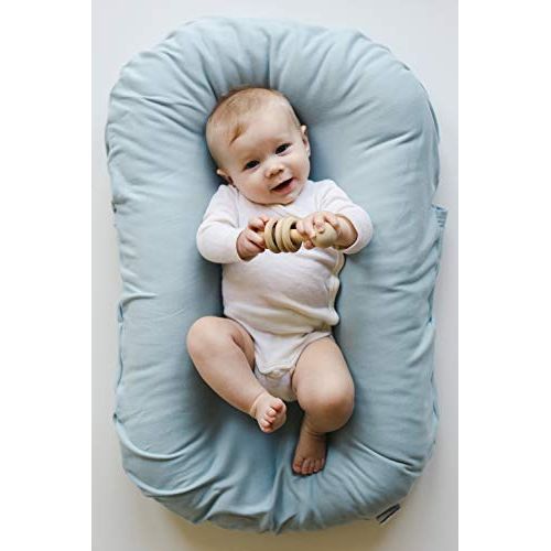  [아마존베스트]Snuggle me Snuggle Me Organic | Patented Sensory Lounger for Baby | Organic Cotton, Virgin Fiberfill | Skye