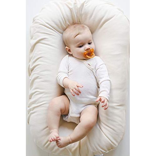  Snuggle Me Organic Baby Lounger & Infant Floor Seat with Cover Newborn Essentials Organic Cotton, Fiberfill Natural