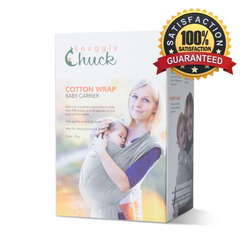  Snuggly Chuck Baby Wrap Carrier - Ergo Baby Carrier by SnugglyChuck - Baby Sling, Nursing Cover and Baby Slings and Wraps for Infants and Newborn - Soft Ergonomic Stretchy Perfect Baby Shower Gi