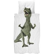 Snurk Duvet Cover Set Duvet Cover with Matching Pillowcase  100% Cotton Duvet Cover and Pillow Case Set for Kids  Soft Cover Bedding for Your Little One  T-Rex Dino for Twin-Siz