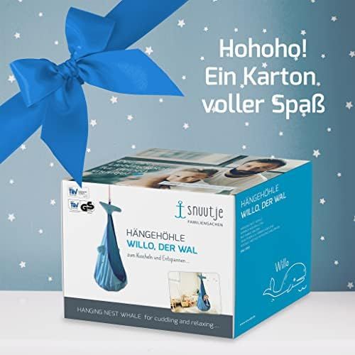  Besuchen Sie den snuutje-Store snuutje Hangehoehle fuer Kinder Willo der Wal (Schadstoff geprueft und GS-Zertifiziert, aus 100% Baumwolle, halt bis 80 kg, mit Zubehoer) blau