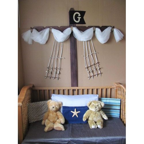  Boys Bed CriB canopy rustic Pirate Ship design Barn wood bedroom decor custom burlap rope Boat Sail Mast Nautical So Zoey Boutique SALE FrEE